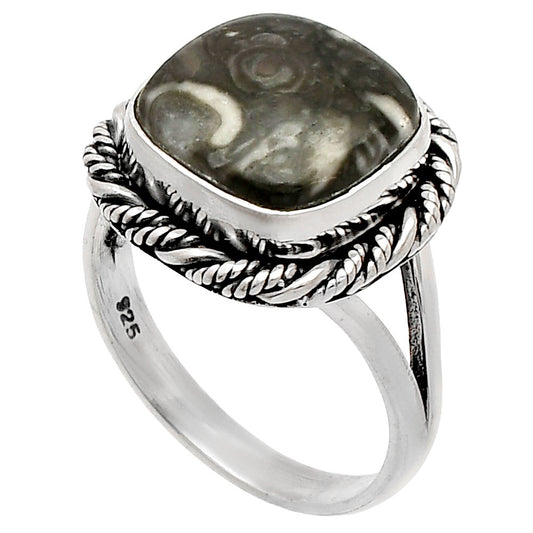 Natural Mexican Cabbing Fossil Ring size-7 R-1014 SDR231594
