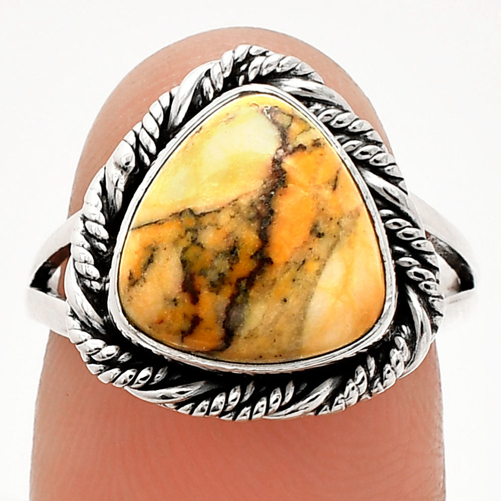 Natural Honey Dendritic Opal Ring size-7 R-1014 SDR231604