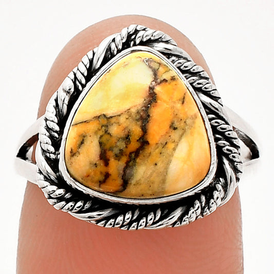 Natural Honey Dendritic Opal Ring size-7 R-1014 SDR231604