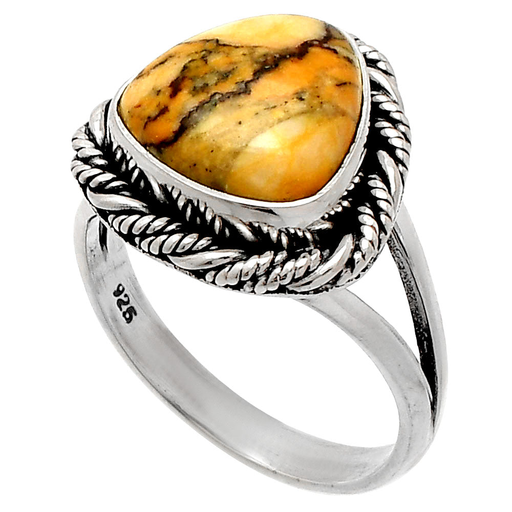 Natural Honey Dendritic Opal Ring size-7 R-1014 SDR231604