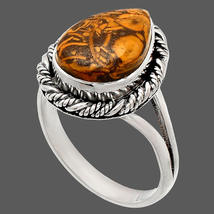 Coquina Fossil Jasper - India Ring size-8 R-1014 SDR231633