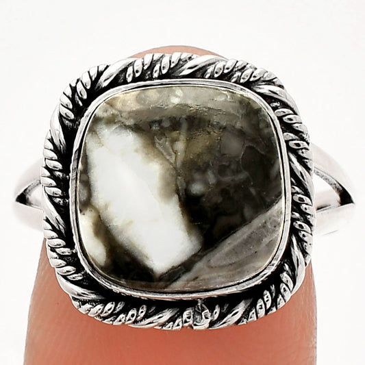 Natural Mexican Cabbing Fossil Ring size-9 R-1014 SDR231636