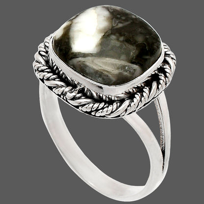 Natural Mexican Cabbing Fossil Ring size-9 R-1014 SDR231636