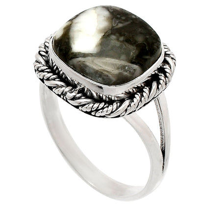 Natural Mexican Cabbing Fossil Ring size-9 R-1014 SDR231636