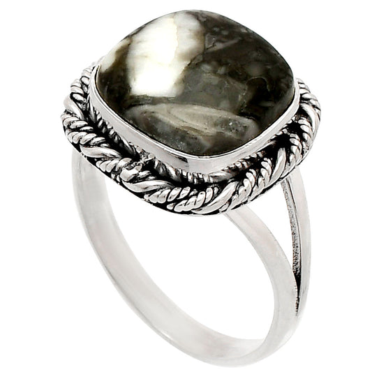 Natural Mexican Cabbing Fossil Ring size-9 R-1014 SDR231636