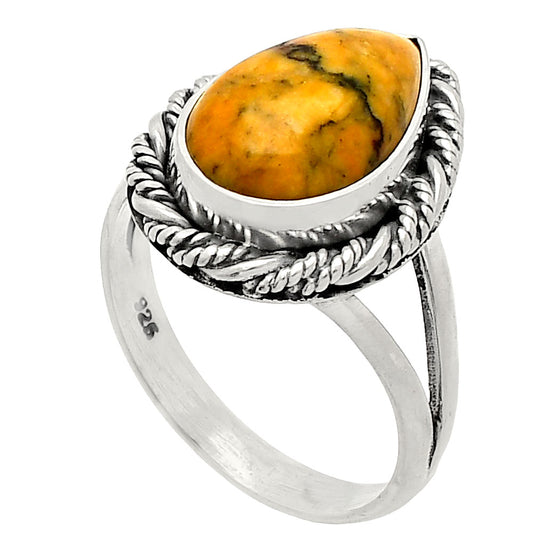 Natural Honey Dendritic Opal Ring size-7 R-1014 SDR231640