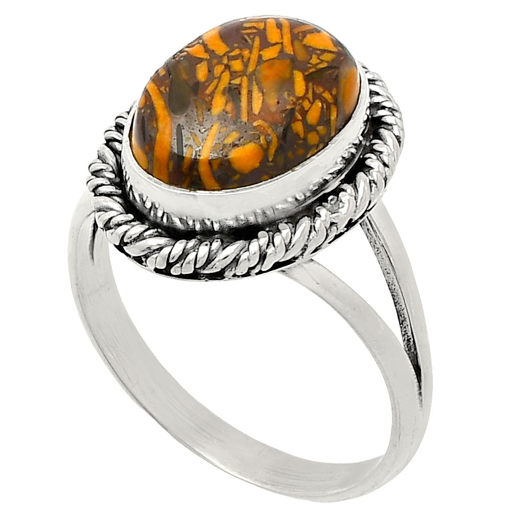 Coquina Fossil Jasper - India Ring size-9 R-1014 SDR231680