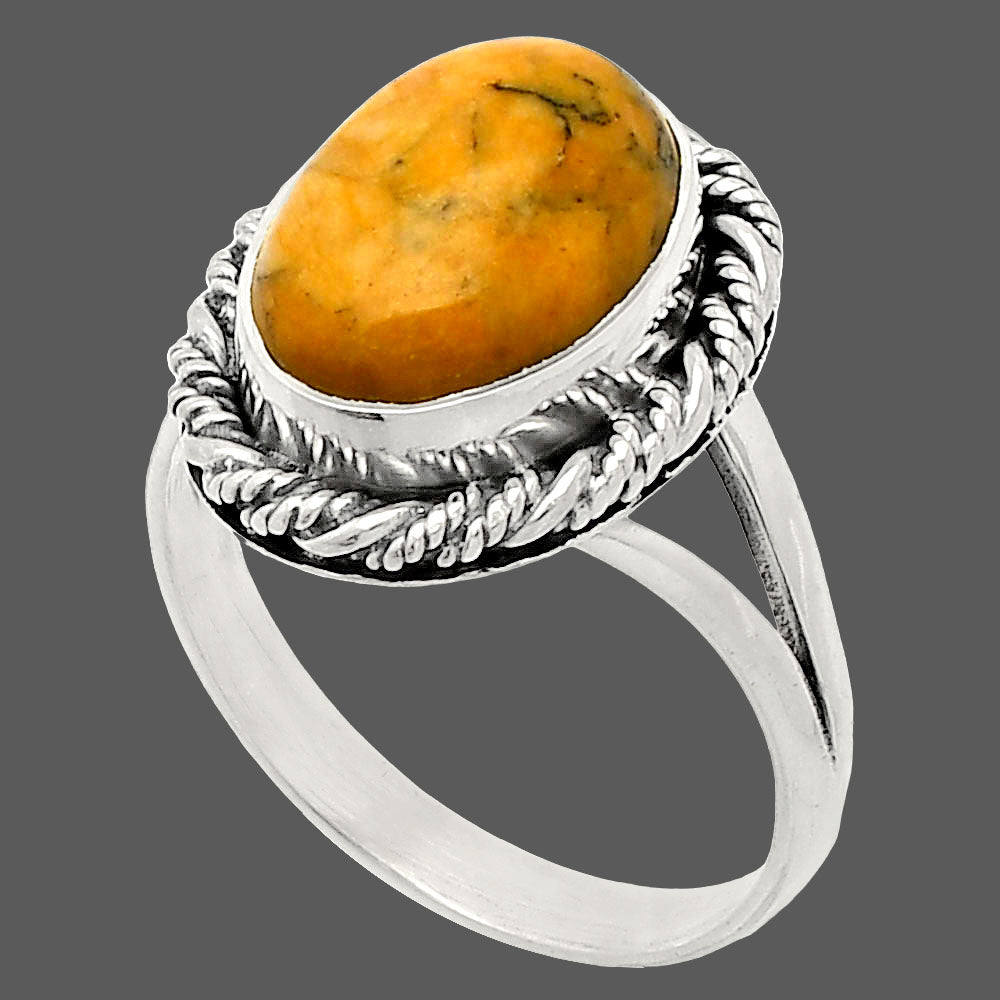 Natural Honey Dendritic Opal Ring size-8 R-1014 SDR231686