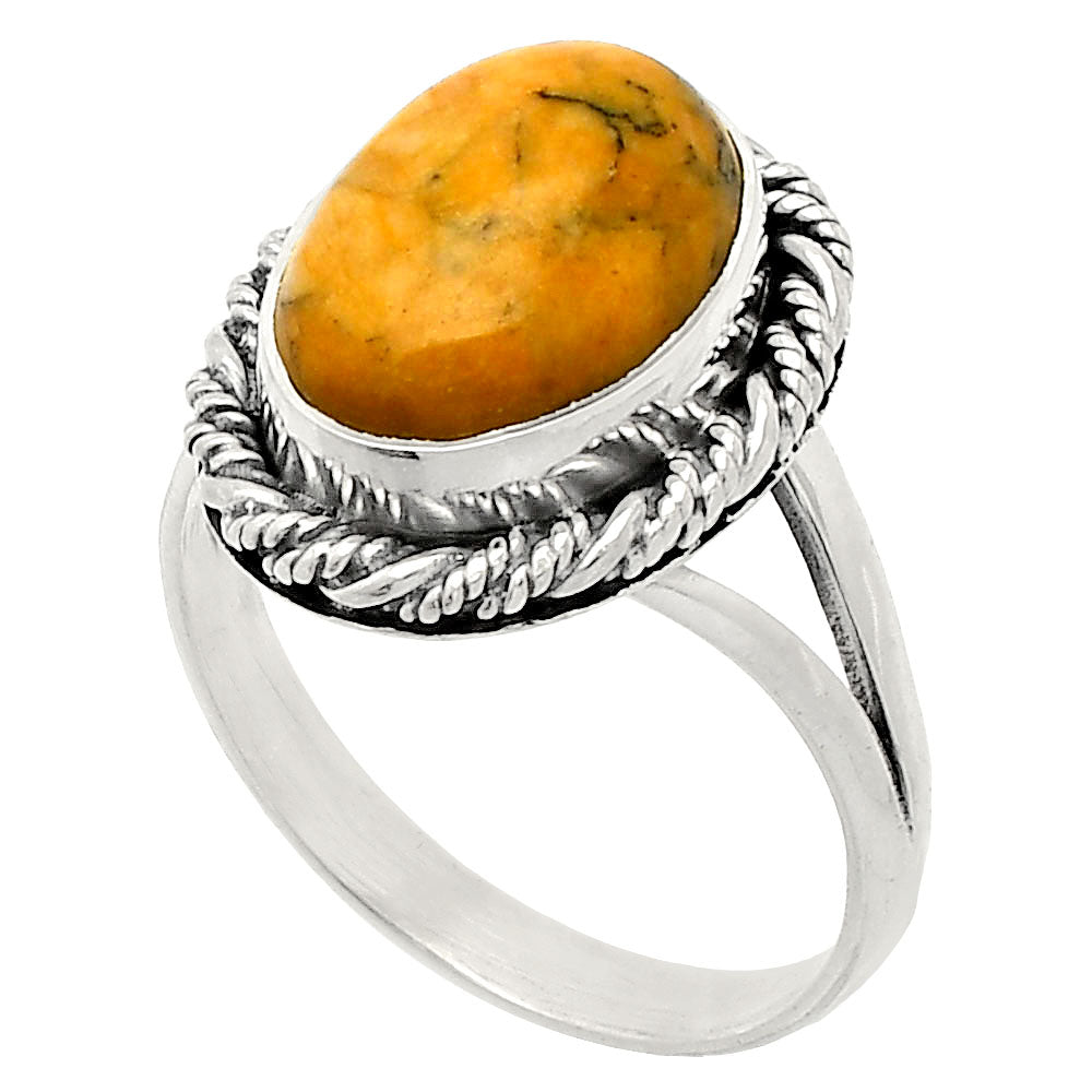 Natural Honey Dendritic Opal Ring size-8 R-1014 SDR231686
