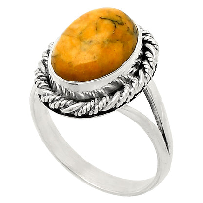 Natural Honey Dendritic Opal Ring size-8 R-1014 SDR231686
