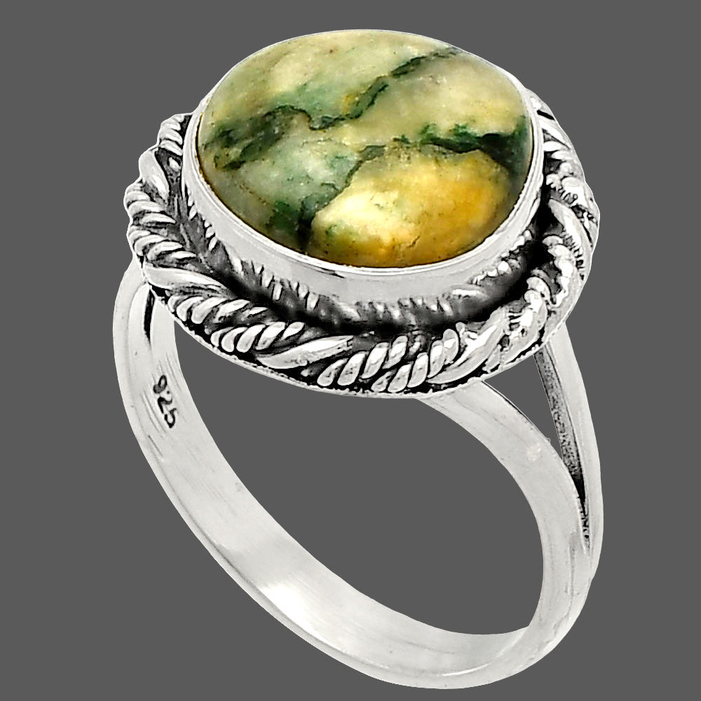 Natural Tree Weed Moss Agate - India Ring size-8 R-1014 SDR231690