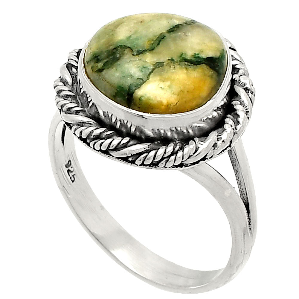 Natural Tree Weed Moss Agate - India Ring size-8 R-1014 SDR231690