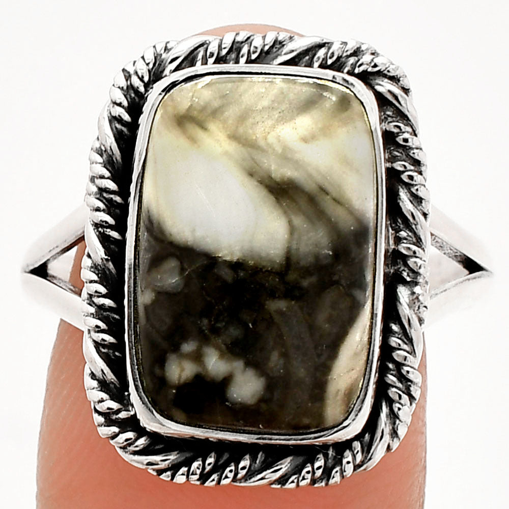 Natural Mexican Cabbing Fossil Ring size-9.5 R-1014 SDR231691