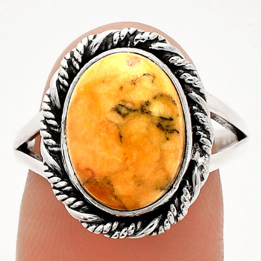 Natural Honey Dendritic Opal Ring size-8 R-1014 SDR231732