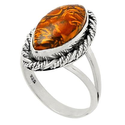 Coquina Fossil Jasper - India Ring size-7 R-1014 SDR231742