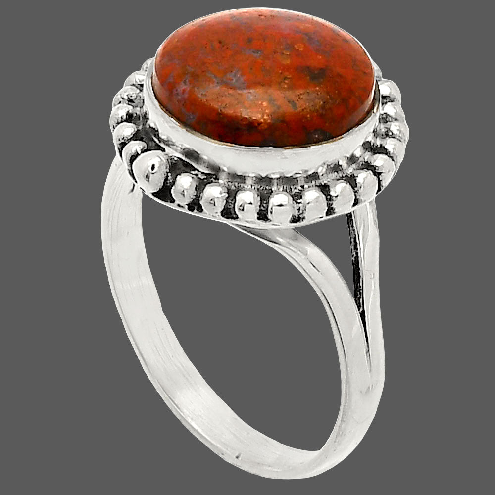 Natural Red Moss Agate Ring size-9 R-1154 SDR231864