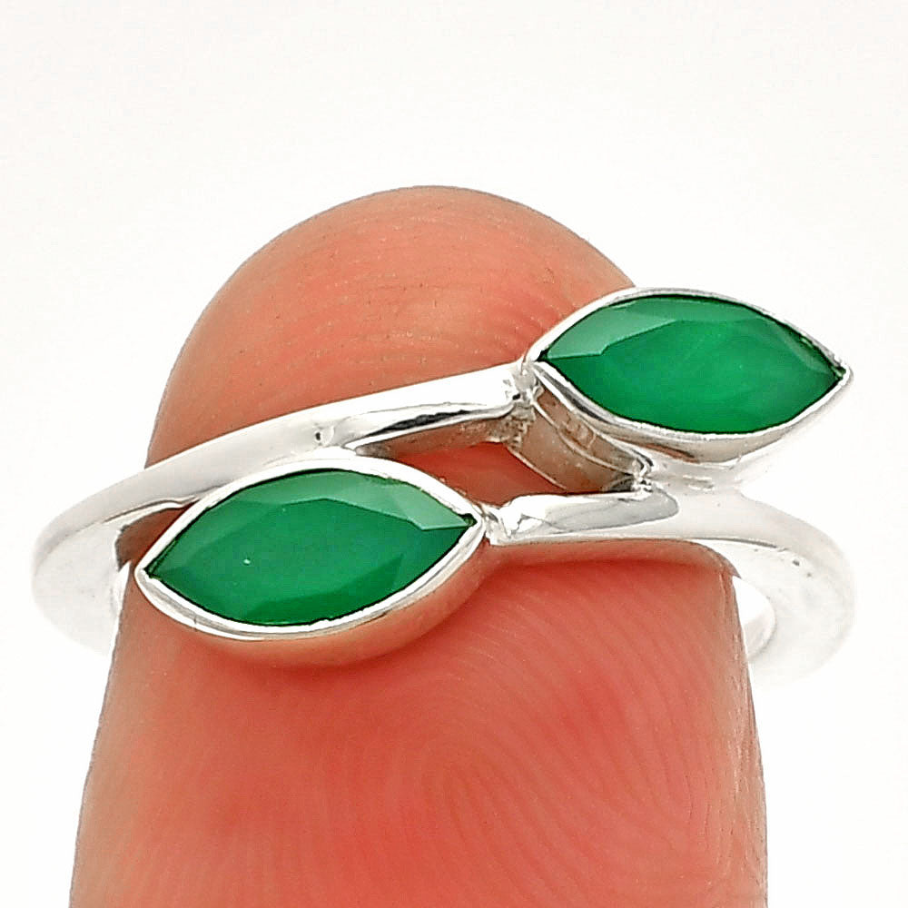 Natural Green Onyx Ring size-8 R-1235 SDR232186