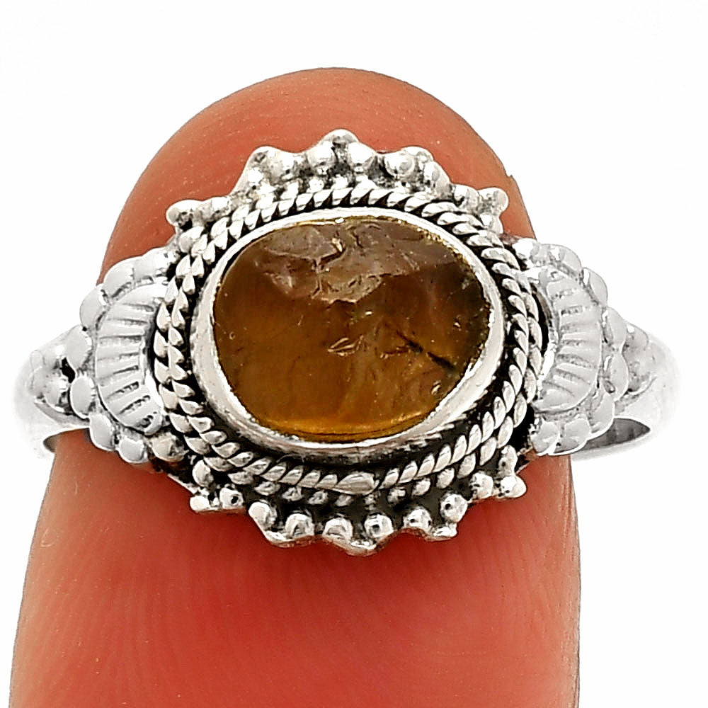 Natural Rare Kornerupine Rough Ring size-8.5 R-1291 SDR232469