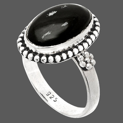 Natural Snow Flake Obsidian Ring size-7.5 R-1071 SDR232548