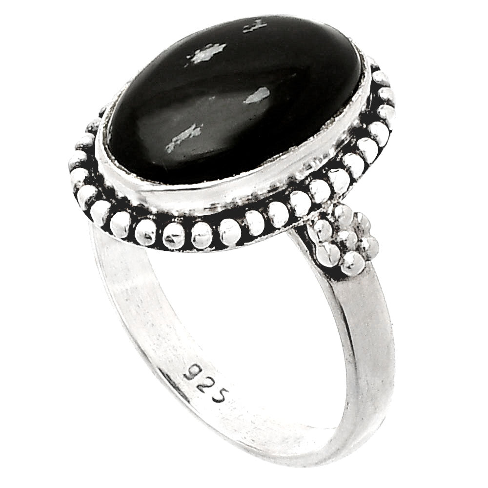 Natural Snow Flake Obsidian Ring size-7.5 R-1071 SDR232548
