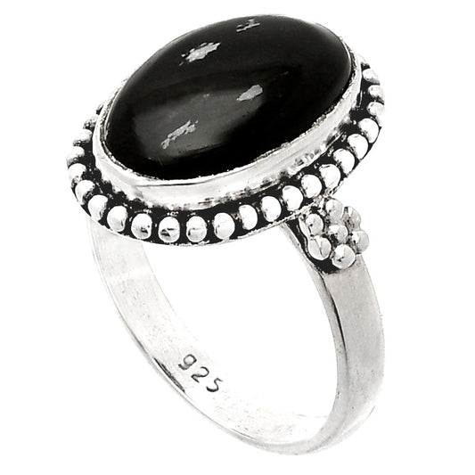Natural Snow Flake Obsidian Ring size-7.5 R-1071 SDR232548