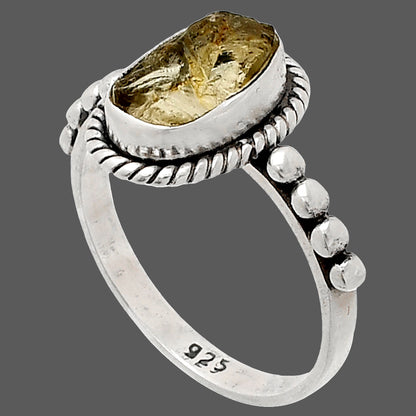 Natural Yellow Scapolite Rough Ring size-8 R-1252 SDR232611