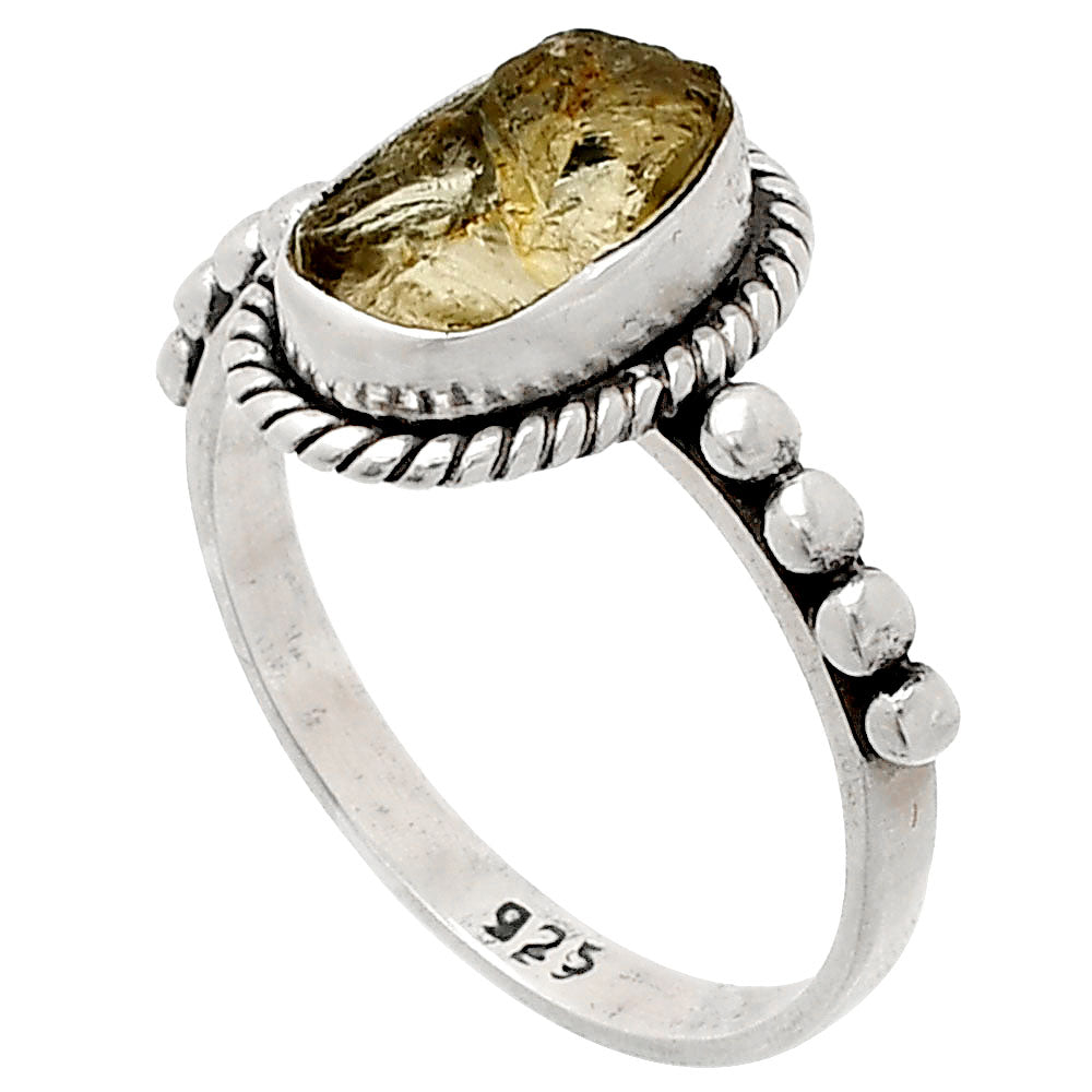 Natural Yellow Scapolite Rough Ring size-8 R-1252 SDR232611