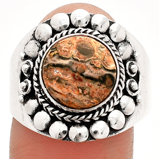 Natural Leopard Skin Jasper Ring size-9 R-1399 SDR232641