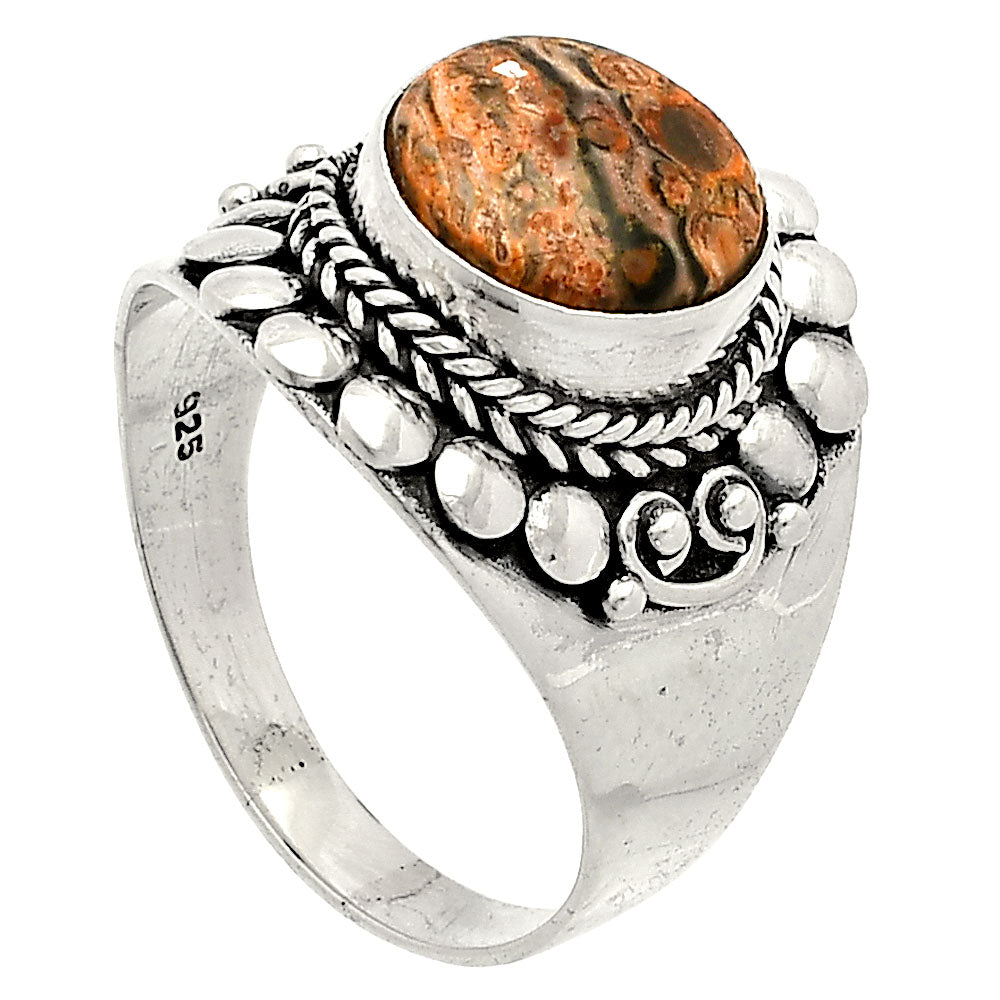 Natural Leopard Skin Jasper Ring size-9 R-1399 SDR232641