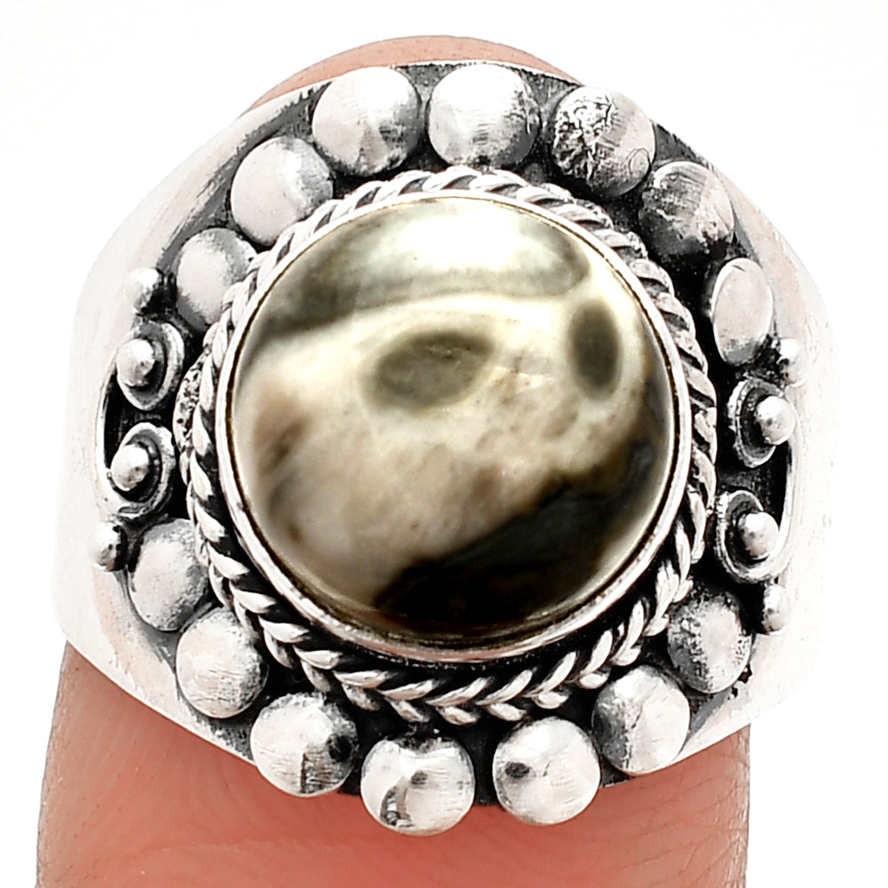 Natural Mexican Cabbing Fossil Ring size-8 R-1399 SDR232653