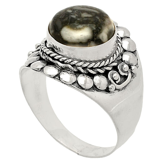 Natural Mexican Cabbing Fossil Ring size-9 R-1399 SDR232687