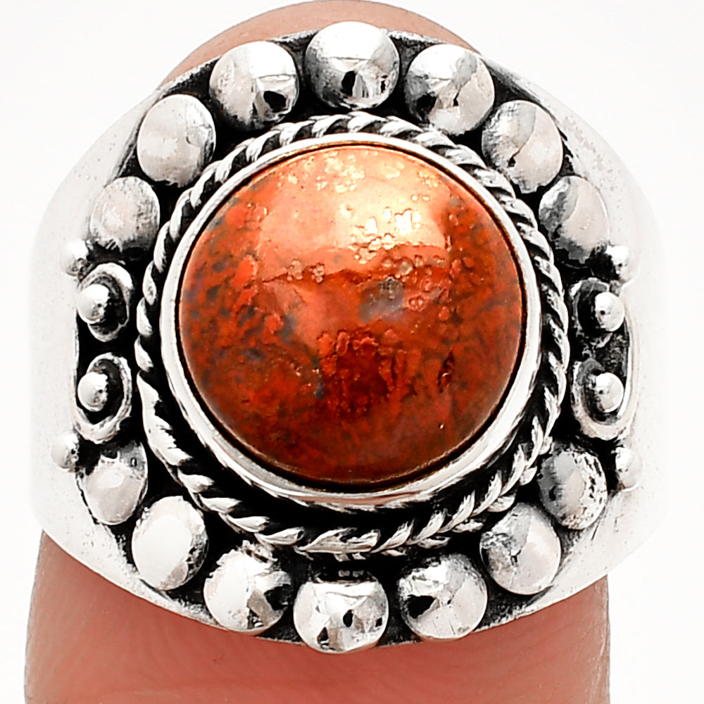 Natural Red Moss Agate Ring size-7.5 R-1399 SDR232688