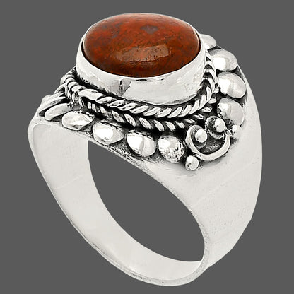 Natural Red Moss Agate Ring size-7.5 R-1399 SDR232688