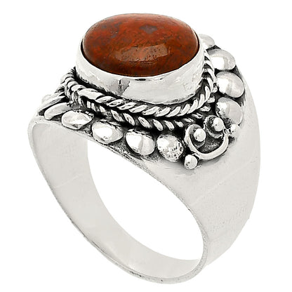 Natural Red Moss Agate Ring size-7.5 R-1399 SDR232688