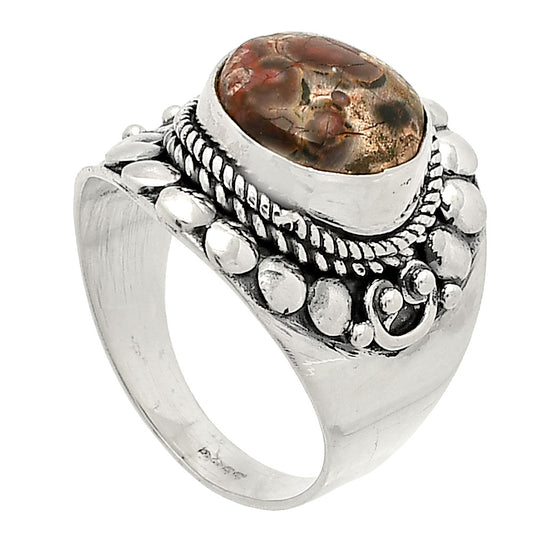Natural Leopard Skin Jasper Ring size-6 R-1399 SDR232689