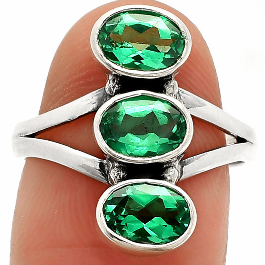 Lab Created Green Tourmaline Ring size-6 R-1263 SDR232948