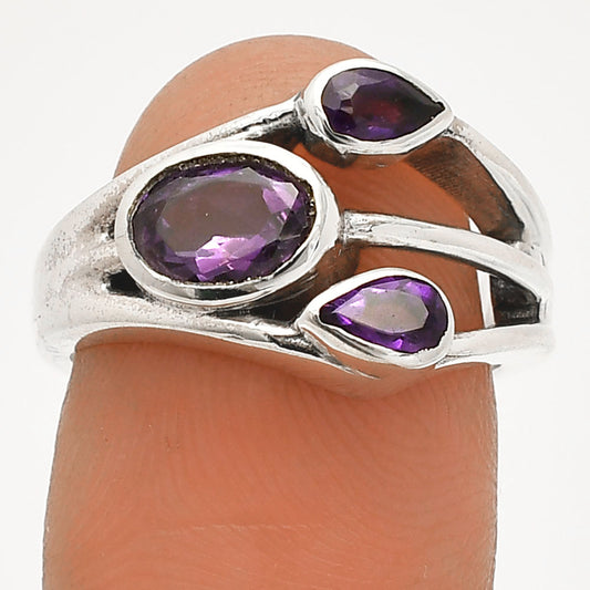 Natural African Amethyst Ring size-6 R-1024 SDR233162