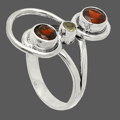 Hessonite Garnet & Sky Blue Topaz Ring size-6 R-1231 SDR233267