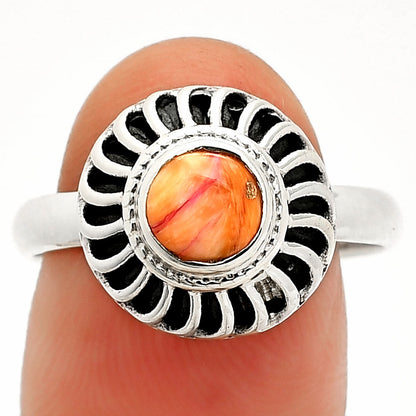 Kingman Orange Dahlia Turquoise Ring size-9 R-1596 SDR233545