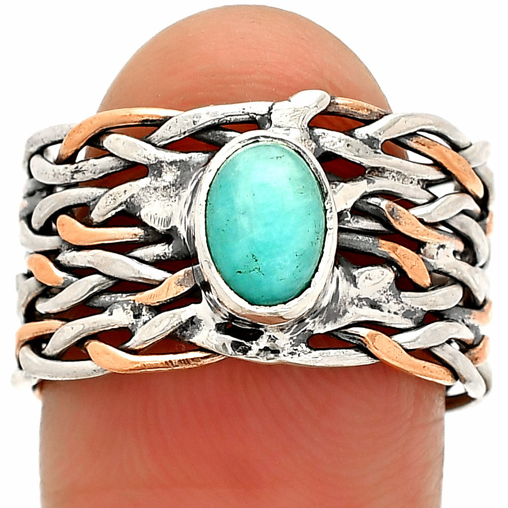 Two Tone - Paraiba Amazonite Ring size-7.5 R-1589 SDR233593