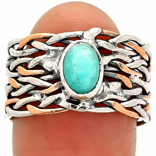 Two Tone - Paraiba Amazonite Ring size-7.5 R-1589 SDR233593