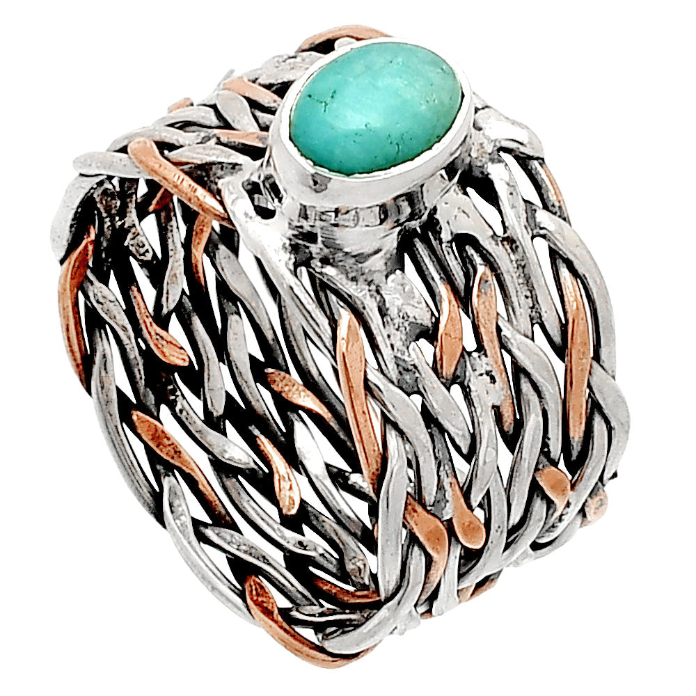 Two Tone - Paraiba Amazonite Ring size-7.5 R-1589 SDR233593