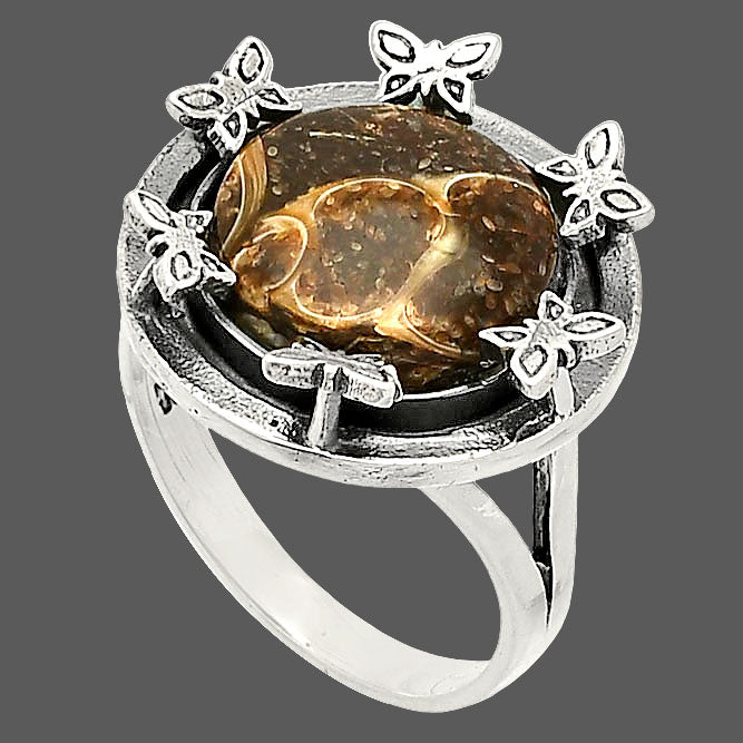 Butterfly - Turtella Jasper - USA Ring size-7 R-1716 SDR233695