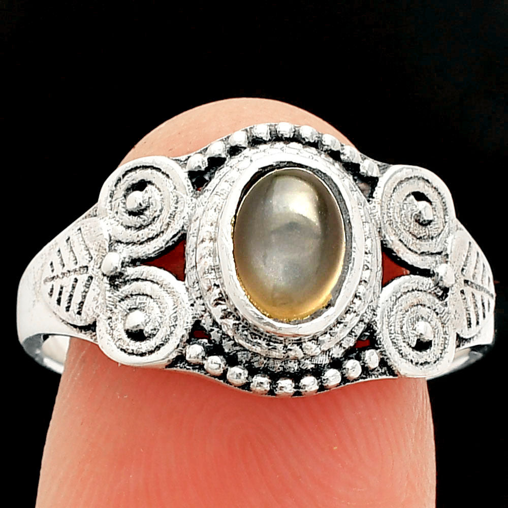 Natural Gray Moonstone Ring size-8.5 R-1280 SDR233792