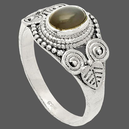 Natural Gray Moonstone Ring size-8.5 R-1280 SDR233792