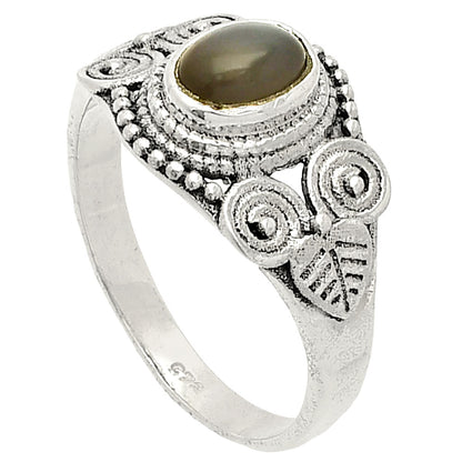 Natural Gray Moonstone Ring size-8.5 R-1280 SDR233792