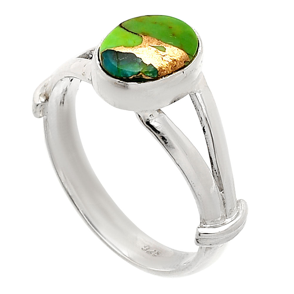 Blue Turquoise In Green Mohave Ring size-8.5 R-1472 SDR233895