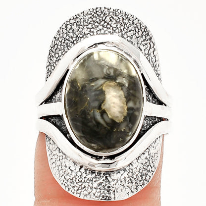 Natural Mexican Cabbing Fossil Ring size-7 R-1402 SDR234036