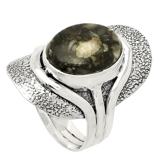 Natural Mexican Cabbing Fossil Ring size-7 R-1402 SDR234036