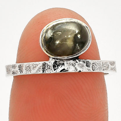 Natural Mexican Cabbing Fossil Ring size-6 R-1037 SDR234118